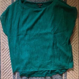 Express Green Shimmer Top